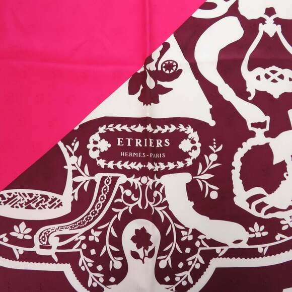 HERMES Pink Silk Scarf - Picture 4 of 5
